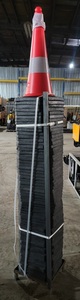 lot 220 image: Unused 60-piece lot of 28in Reflective Highway Traffic Cones - K1428 - Orange