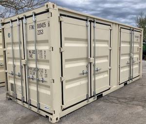 lot 39 image: 2025 One Way Use 20ft Long 9.6 Tall High Cube Container with Double Rear & Two (2) Side Double DoorsWeather, Rodent & FireproofDelivery Available
