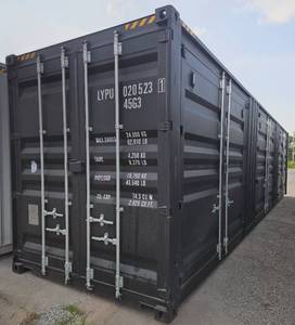 lot 92 image: 2025 One Way Use - 40 Long High Cube Container with Double Rear & Three (3) Side Double Doors - Used One Time To Ship To Mother Road Auctions & Sales -Weather, Rodent & FireproofDelivery Available