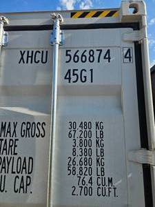 lot 93 image: 2025 One Way Use - 40 Long High Cube Container with Double Rear Doors w Lockbox - Used One Time To Ship To Mother Road Auctions & Sales -Weather, Rodent & FireproofDelivery Available