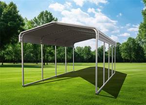 lot 260 image: Unused KJ 11ft X 19ft Single All Steel Heavy Duty Carport - K1119 - Cream