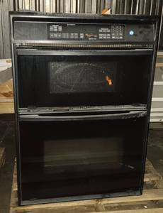 lot 362 image: USED Whirlpool Gold GMC305PDB 30 Inch Built-In MicrowaveWall Oven Combination w 10 Power Levels, AccuBake & Self-Cleaning Black on Black