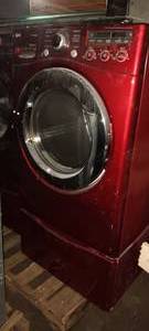 lot 361 image: USED - LG DLEX2650R 27 Inch Electric Dryer with 7.3 cu. ft. Capacity Matching Drawer Pedestal