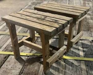 lot 352 image: PatioOutdoor Furniture - Small End Table Wooden Rustic  24in x 15in 20in