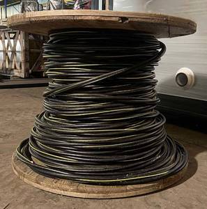 lot 377 image: Large Roll of 10 AWG AL HDXLPE (High-Density Cross-Linked Polyethylene) 600V 90C Ruggedized TriPlex Wire - Resistance to Moisture, Chemicals, and Abrasion. Resistance to Environmental Stress Cracking