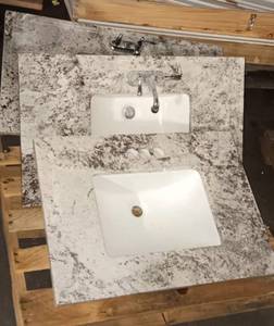 lot 365 image: USED (3) Marble Sink Vanities 31in x 22in NO FAUCET - 37in x 22in WITH FAUCET- 42in x 22in WITH FAUCET