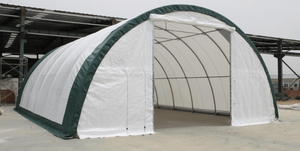 lot 304 image: Unused 30ft X 40ft Galvanized Trussed Frame Structure Kit - Model 304015R - White