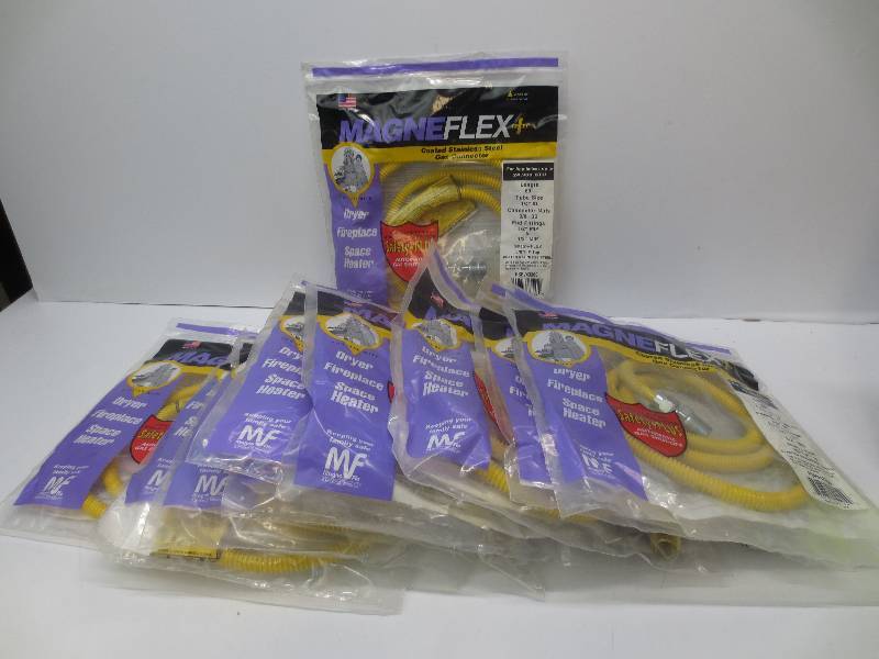 lot 3068 image: Lot of 10 magneflex coated stainless steel gas connector