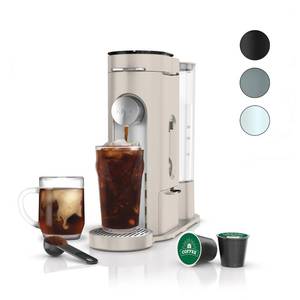 lot 1269 image: Ninja Pods & Grounds Single-Serve Coffee Maker, K-Cup Pod Compatible, Brews Grounds, Compact Design, 56-oz. Reservoir, 6-oz. Cup to 24-oz. Travel Mug Brew Sizes, Iced Coffee Maker, Stone, PB041ST