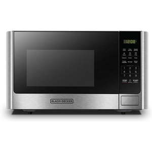 lot 1273 image: BLACKDECKER 0.9 Cu.ft Countertop Microwave Oven in Stainless Steel
