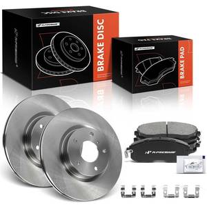 lot 1285 image: A-Premium 11.64 inch (295.7mm) Front Vented Disc Brake Rotors  Ceramic Pads Kit Compatible with Select Nissan, Infiniti Models - 350Z 2003-2005, G35 2003-2005, 6-PC Set