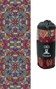 lot 2186 image: NobleLeaf Yoga Towel, Double-Sided Velvet Soft Quick-Dry Yoga Mat Towel, Lightweight Non-Slip Sweat-Absorbent Portable with Corner Pockets Design, Yoga Towel for Hot Yoga (Sacred Heart Lotus)