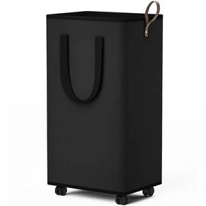 lot 2191 image: SpaceTrove Laundry Basket with Wheels, Collapsible Laundry Baskets, Laundry Hamper with Handles Detachable Wheels, Rolling Laundry Basket, Dirty Clothes Hamper for Bathroom, Dorm, Bedroom, Black, 100L