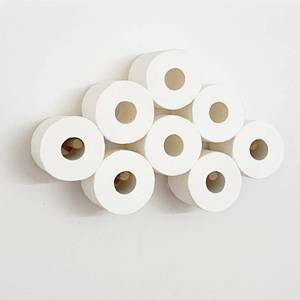 lot 2193 image: Cloud Paper Holder, Space-Saving Cute Decor 4-13 Rolls Toilet Paper Hold Wood Artistic Decoration for Toilet Kitchen Bathroom bar Restaurant Indoor Decor (Normal Rolls (4 Inch D))