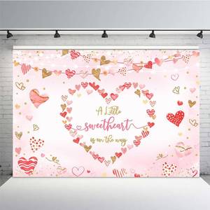 lot 2219 image: MEHOFOND 7x5ft Valentine��s Day Baby Shower Backdrop for Girls A Little Sweethearts is on The Way Love Pink Watercolor Background Valentine Oh Baby Newborn Banner Decorations Photo Booth Props