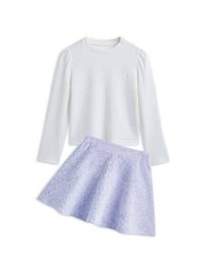 lot 2238 image: Girls 2-Piece Skirt Set - Light Blue Check Pattern 150