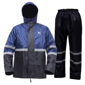 lot 2244 image: DUP Rain suit, Jacket, Pants High Visibility Reflective Black Bottom Rain Gear for Men Waterproof Work Lightweight Rainwear Rain Coat (S, Blue), NIUJINBU