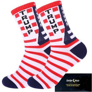 lot 2251 image: ZXGXLAW Trump 2024 Take America Back MAGA USA Patriotic Freedom Day Gifts Lets Go Brandon Funny Socks, Large