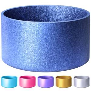 lot 2253 image: VIKIZUES Protective Metallic Matte Luster Silicone Boot Compatible with Stanley Cup 403020 oz & More 12-24oz Water Bottles with 2.8-3in Base, Glitter Anti-Slip Bottom Boot Sleeve (Blueberry)