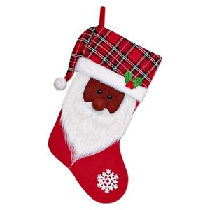 lot 2273 image: Estivaux Large Christmas Stockings Xmas Santa Hanging Stockings Red Velvet Stocking Winter Snowflake Stockings Gift Holding Bag for Home Christmas Decorations Party Favor Supplies