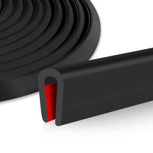 lot 2283 image: LSGCQ Rubber Edge Trim U Channel Rubber Seal Strip Self-Adhesive Weather Stripping (20ft, 18 Black)