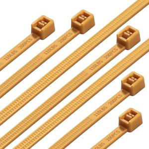 lot 2288 image: Eletoo 20 Inch Gold Zip Ties Heavy Duty 200 Pack, 2024 New Patented Design,110 LBS Tensile Strength, Self-Locking Nylon PA66 UV Resistant Cable Ties for Indoor and Outdoor Use
