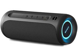 lot 2296 image: Wireless Portable Speaker,IPX7 Waterproof Bluetooth Speaker, 25W Loud Stereo Sound, Bassboom Technology, TWS Pairing, Built-in Mic, 16H Playtime with Lights for Home Outdoor - Black