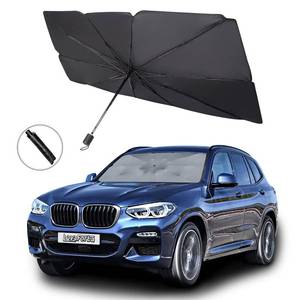 lot 2328 image: Car Windshield SunshadeCover, 31x52 Foldable Umbrella Sunshade for Front Windshield, Reflective UV Rays Blocking, Keeps Car Cool, Fits Most Vehicles, SUVs, Automotive Interior Protection 2 Pack