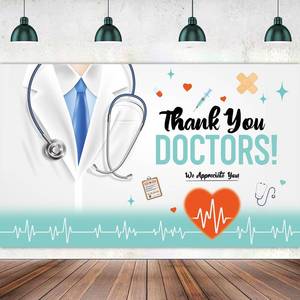 lot 2346 image: Large 71 X 43 Doctors Day Decorations Banner, Thank You Doctors Banner,Happy Doctors Day Decorations,Thank You Doctors Party Supplies