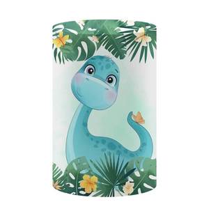 lot 2354 image: KONPON Blue Cartoon Dinosaur Cylinder Plinth Covers for Birthday Party Decorations Tropical Leaves Stretchy Pedestal Cover Baby Shower Parties Props