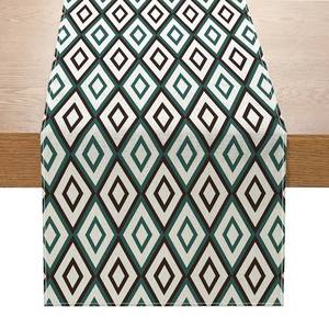 lot 2363 image: Avoik Mode Table Runner Dark Green Geometric Table Runners Seasonal Dining Table d�cor Farmhouse Table Runner for Home Dining Party Coffee Table Center Decor, 13 x 72 Inch, Rhomboid