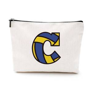lot 6251 image: LONGXIN Personalized Volleyball Makeup Bag - Monogrammed Cosmetic Toiletry Pouch for Teen Girls, Women, Friends, Coach, Players (C) (6 Pack Various letters)