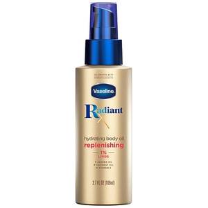 lot 6308 image: Vaseline Radiant X Replenishing & Hydrating Body Oil with 1% Lipids Jojoba Oil Coconut Oil & Vitamin E  3.7 oz