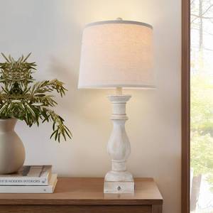 lot 11288 image: Table Lamps Set of 2 Vintage Night Stand Light Touch Dimmable Desk Lamp Farmhouse Resin Lamp,Bedside Lamps with USB Ports and Outlets Lamps,for Bedroom,Living Room,Office,Dining Room,End Table,Reading