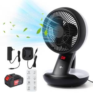 lot 11301 image: WBLLG Air Circulation Fan 10 Inch, Outdoor Oscillating Fan, 8 Speed, Automatic Oscillating Fan Equipped With Lithium Battery, Suitable For Office, Bedroom, Outdoor Camping.