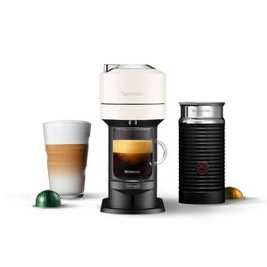 lot 11302 image: Nespresso Vertuo Next Coffee and Espresso Maker by DeLonghi with Aeroccino Milk Frother, White