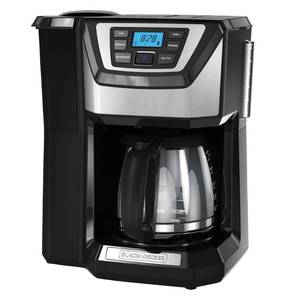 lot 11307 image: BLACKDECKER 12-Cup Mill and Brew Coffee Maker, Automatic Grind and Brew Drip Coffee Machine, Programmable, Sneak-A-Cup, Reusable Filter.