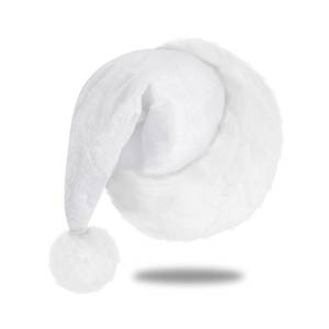 lot 12401 image: Subyan Santa Hats, Unisex White Velvet Christmas Hat for Adults, Extra Thicken Classic Xmas Hat for Christmas New Year Festive Holiday Party Supplies