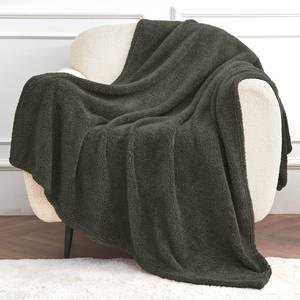 lot 12409 image: DISSA Throw Blanket, Super Soft Cozy Fuzzy Plush Warm Blankets & Throws for Couch, Sofa, Chair, Bed, Camping, Picnic, Travel Lightweight Bed Knitted Olive Green Blanket All Season Use - 51X63