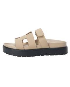 lot 15241 image: Junayuan Womens Platform Slide Sandals Open Toe Non Slip Thick Sole Slip on Summer Shoes, Khaki, Size 8