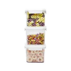 lot 15246 image: NBILIC Food Storage Containers Set with Lids, BPA Free Kitchen and Pantry Organization, Plastic Leak-proof Canisters for Cereal Flour & Sugar (3pcs), NB-H240325