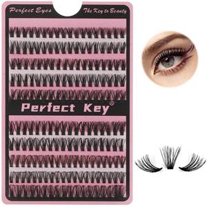 lot 16067 image: Perfect Key 200 Clusters Natural Look Eyelash Extensions Wispy Lash Clusters D Curl Cluster Lash Extensions 10-18mm (60D-200 Black)
