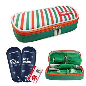 lot 16071 image: DISONCARE Insulin Cooler Travel Case Medicine Organizer Diabetic Medication Bag for Insulin Pens and Other Diabetes Supplies with 2 Ice Packs, Insulation Liner, and Medical Card
