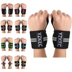 lot 16072 image: YZKEC Weightlifting Wrist Wraps with Thumb Loop��Best Wrist Support Braces for Weight Lifting, Bodybuilding, Strength Training��Lifting Straps for Women and men ��Pair����Grey