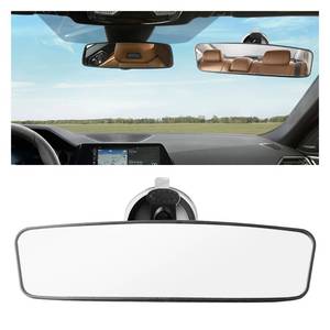 lot 16074 image: 10.5 Clip-on Panoramic Car Interior Rear View Mirror, Anti-glare HD Rear View Mirror with Adjustable Suction Cup, Car Seat Child Safety Mirror to Reduce Blind Spot Effectively for Truck, SUV, Van