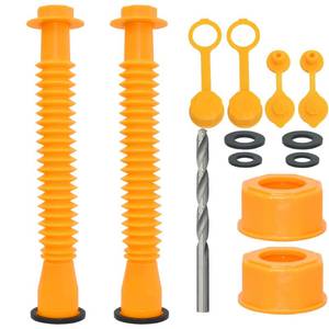 lot 16075 image: GENHOU Gas Can Spout Replacement, Gas Can Nozzle, (2 Kit-Yellow) Flexible Pour Nozzle Suitable for Most 12510 Gal Oil Cans, Fuel Can Spout Replacement
