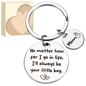 lot 16090 image: Mothers Day Gifts for Mom from Son - Keychain Mothers Day Gift Ideas Engraved No Matter How Far, Always Your Little Boy, Birthday Valentine��s Day Christmas Stocking Stuffers for Stepmom Mother in Law (3 Pack)