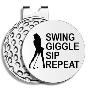 lot 16106 image: Pishovi Swing Giggle Sip Repeat Funny Golf Markers, Magnetic Golf Marker Cap Clip, Golf Accessories for Golf Lovers, Birthday Retirement Mothers Day Thanking You Gifts for Mom Wife Grandma Friends