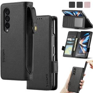lot 16110 image: ELEPIK Galaxy Z Fold 4 Case, Z Fold 4 Wallet Case with S Pen Holder, Card Holder, Kickstand, for Women Men, Durable Leather Magnetic Wallet Phone Case for Samsung Galaxy Z Fold 4, Black