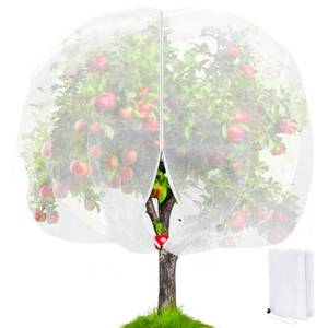 lot 2370 image: 8x8ft Large Garden Netting Fruit Tree Netting Garden Insect Tree Cover with Drawstring Transparent Screen Protecting Plant Flower from Birds Deer Squirrel Bug (8x8ft)